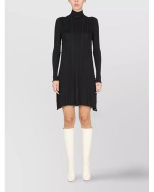 Bottega Veneta Plissé Knee-Length Dress - Black