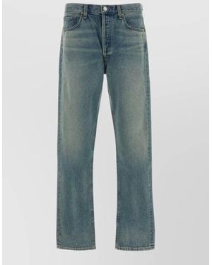 Agolde High Rise Straight Leg Denim Jeans - Blue