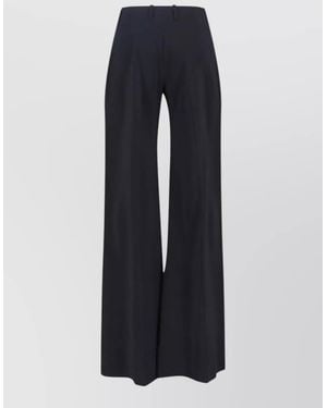 Ermanno Scervino Trousers Straight Cut Belt Loops Wide Leg - Blue