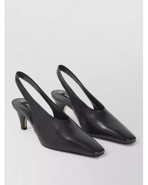 Giorgio Armani Leather Slingback Mules - Black