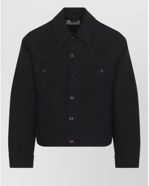 Studio Nicholson Cotton Cropped Single Breasted Coat - Black