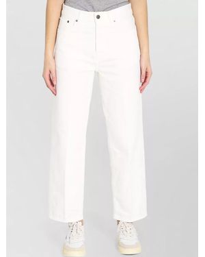 Haikure Denim Mid-Rise Cropped Wide-Leg Trousers - White