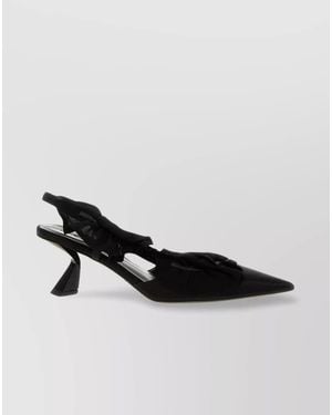 Nensi Dojaka Ruffled Slingback Court Shoes - Black