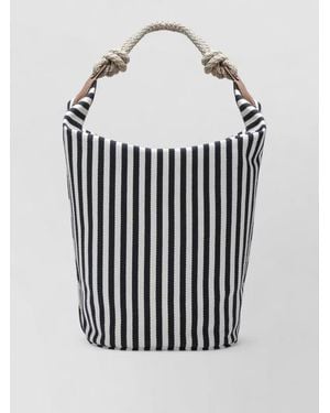 Miu Miu Bucket Bag Rope Handle Striped Pattern - White