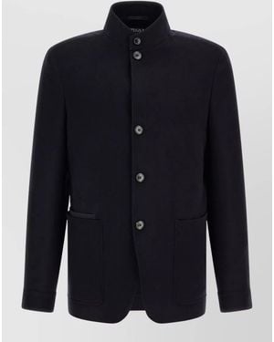 ZEGNA Il Conte Tailored Jacket Stand Collar - Blue