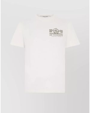 Golden Goose Cotton Logo Print Crew Neck T-Shirt - White