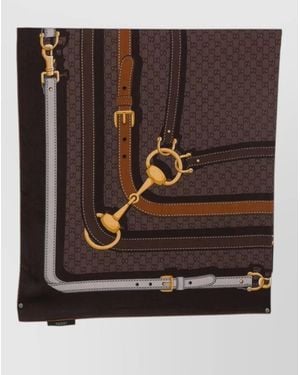 Gucci Logo-Print Scarf - Brown