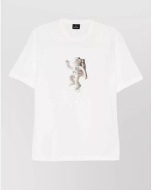 Paul Smith Crew Neck T Shirt Astronaut Print - White