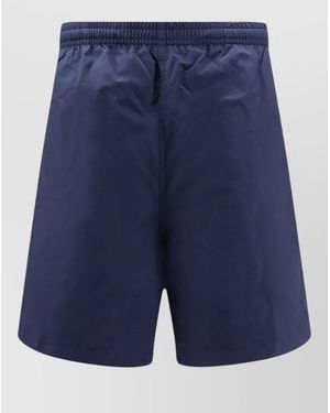 Ami Paris Logo-Patch Swim Shorts - Blue