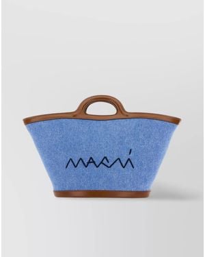 Marni Na Cotton Tote Bag - Blue