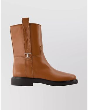 Tod's Leather Ankle Boots - Brown