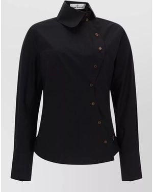 Vivienne Westwood Shirt Long Sleeves Fitted Cut Structured Collar - Black