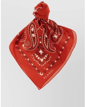 Alanui Cotton Paisley Square Scarf - Red