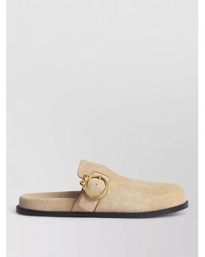 Dior Suede Flat Mules Tone Hardware - White