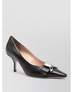 Emporio Armani Leather Pointed-Toe Stiletto Court Shoes - Black