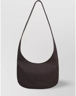 Bottega Veneta Lamb Leather Intrecciato Messenger Bag - White