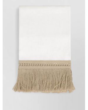 Max Mara Grammo Linen Stole Versatile Hair Accessory - Natural