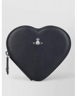Vivienne Westwood Heart Shape Chain Strap Pebbled Crossbody Bag - Blue