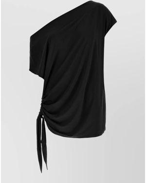 Goldbergh Zaira Dress Asymmetric Neckline Draped Design - Black