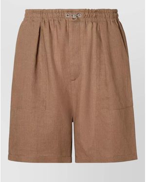Fendi Linen Bermuda Shorts - Brown