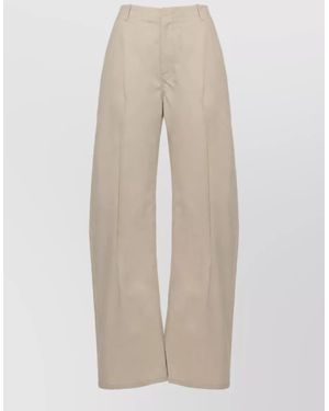 MM6 by Maison Margiela Cotton Wide-Leg Trousers - Natural