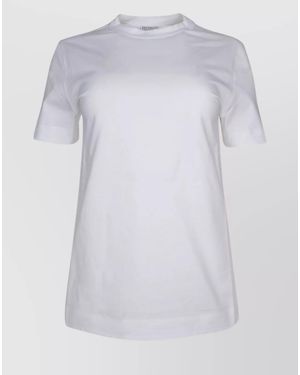 Brunello Cucinelli Versatile Crew Neck Short Sleeve Top - White