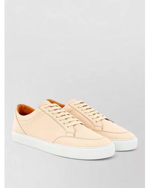 Burberry Leather Low-Top Sneakers - Natural