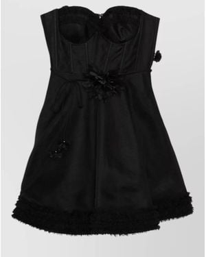 Zimmermann Linen Silk Mini Dress Corset Bodice - Black