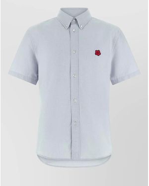 KENZO Cotton Short-Sleeve Shirt - Blue