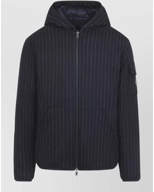 Moncler Ceze Reversible Hood Jacket Technical Wool - Blue