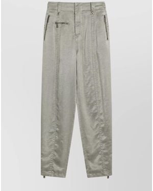 Burberry Lyocell Straight-Leg Trousers - Grey