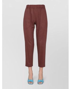 Alysi Cropped Cigarette Trousers - Red