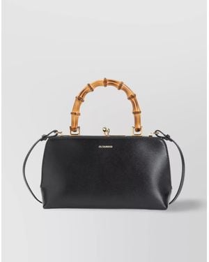 Jil Sander Goji Mini Leather Crossbody Bag - Black