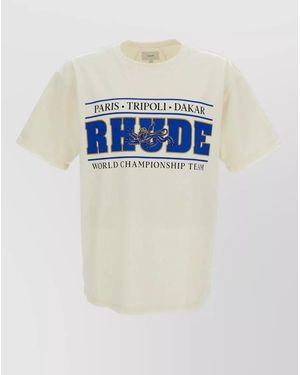 Rhude Chrono Crewneck Graphic Short Sleeve Shirt - Blue