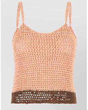 Loewe Silk Crochet Top - Pink