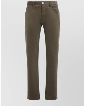 Giorgio Armani Corduroy Straight-Leg Trousers - Grey