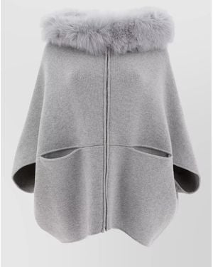 Giovi Wool And Cashmere Cape - Gray