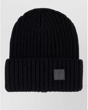 Saint Laurent Wool Knitted Beanie - Black