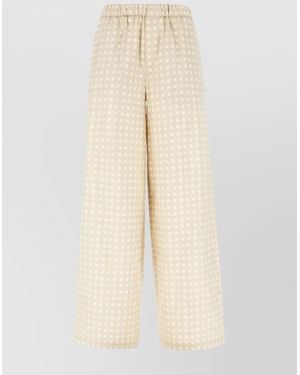 KENZO Printed Wide-Leg Trousers - Natural