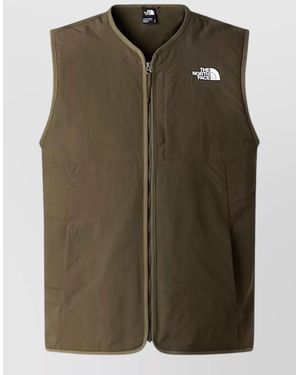 The North Face Silk Nylon Sleeveless Jacket Two Pockets - Green