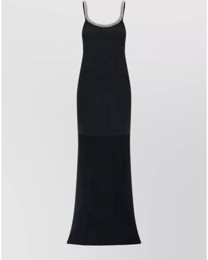 Tom Ford Crystal-Embellished Asymmetric Sleeveless Maxi Dress - Black