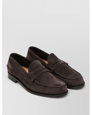 Church's Suede Penny Strap Loafers Round Toe - Brown