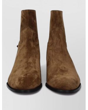 Celine Suede Leather Ankle Boots - Brown