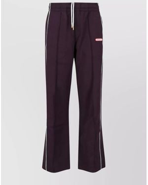 CASABLANCA Straight Pants With Elastic Waistband And Side Stripe - Purple