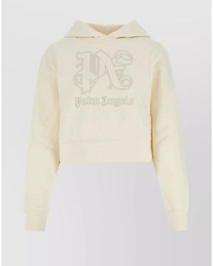 Palm Angels Cotton Hooded Sweatshirt - White