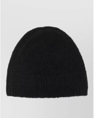Dries Van Noten Alpaca Wool Ribbed Beanie - Black
