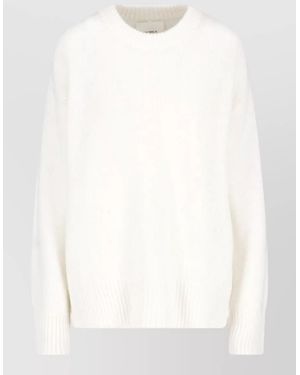 Lisa Yang Relaxed Crew Neck Long Sleeve Top - White