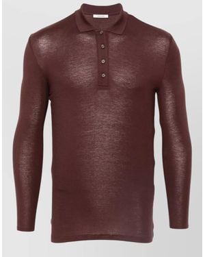 Entire studios Slim Fit Long Sleeve Polo Shirt - Red
