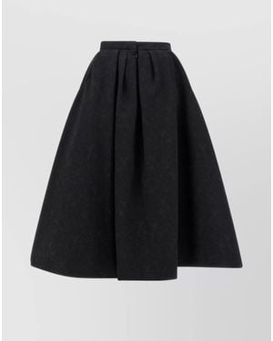 Carolina Herrera Cotton A-Line Skirt - Black