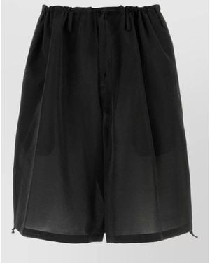 Yohji Yamamoto Jersey Bermuda Shorts Knee Length Sheer - Black